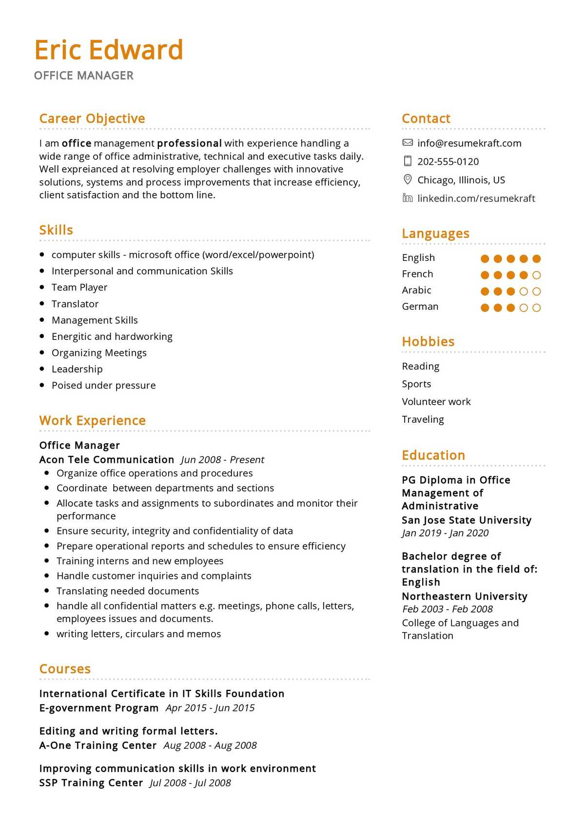 Sample Resumes For Professionals 2024 evy marcile