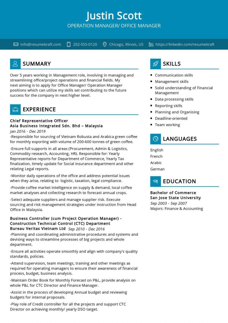 how to write a manager resume
