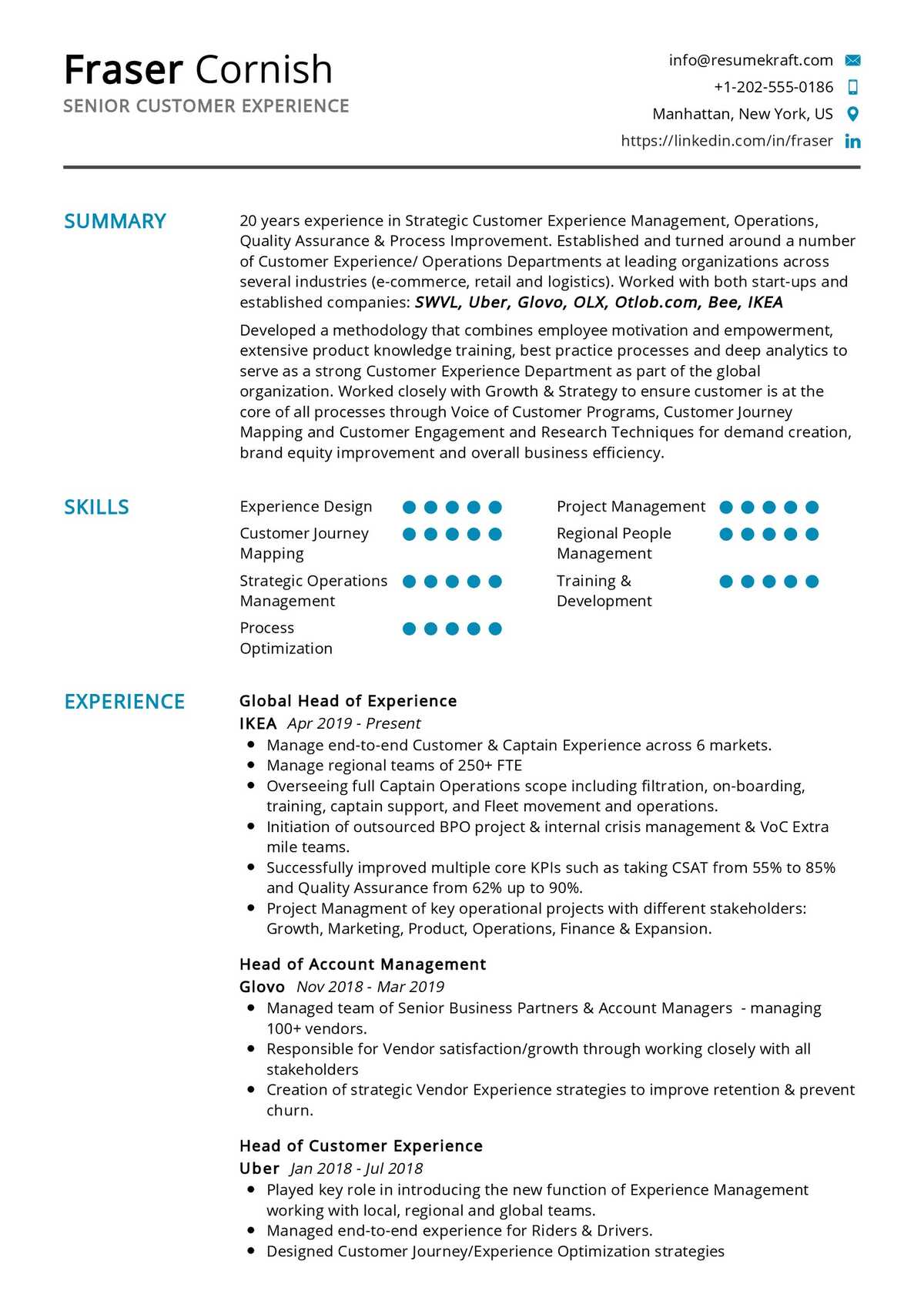 senior-customer-experience-resume-sample-in-2024-resumekraft