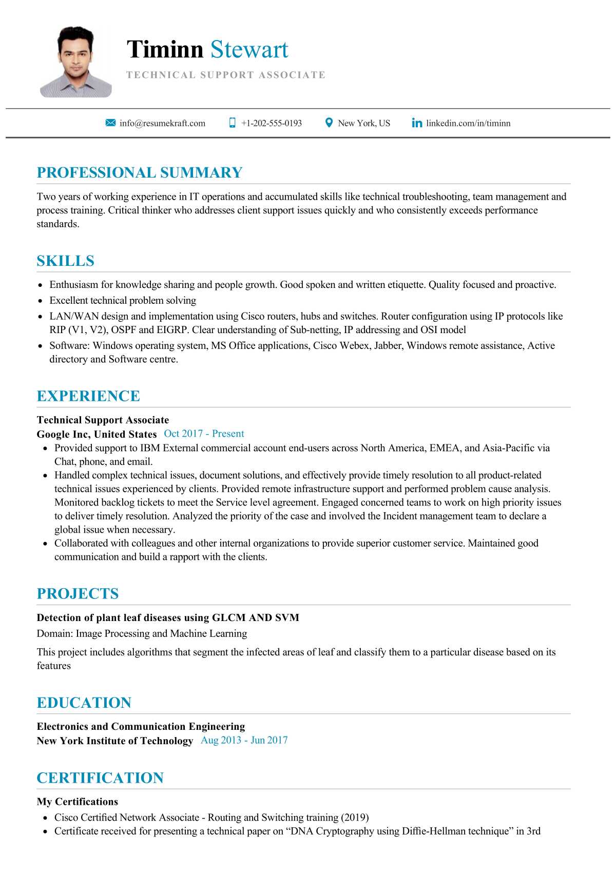 technical support associate resume sample 2021  writing