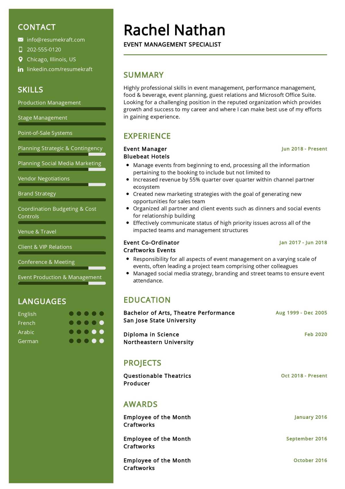 Event Management Specialist Resume