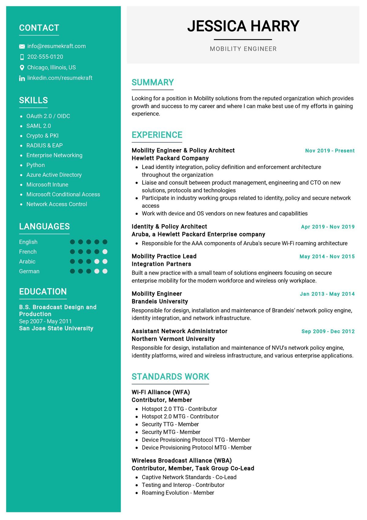 Mobility Engineer Resume Sample 2021 | Writing Guide & Tips - ResumeKraft