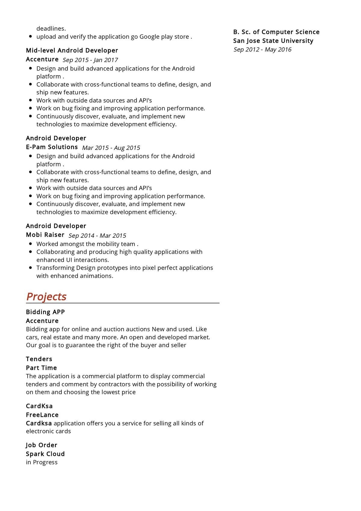 Senior Android Engineer Resume Sample in 2024 - ResumeKraft