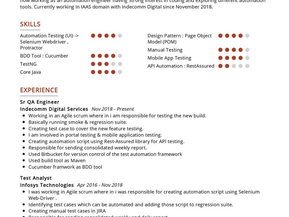 Mobile App Testing Resume / Testing Resume Sample Mobile ...