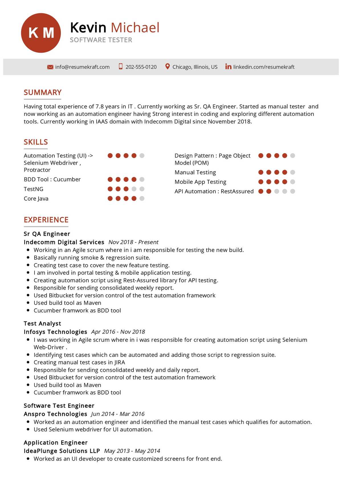 how to write resume for software testing profile