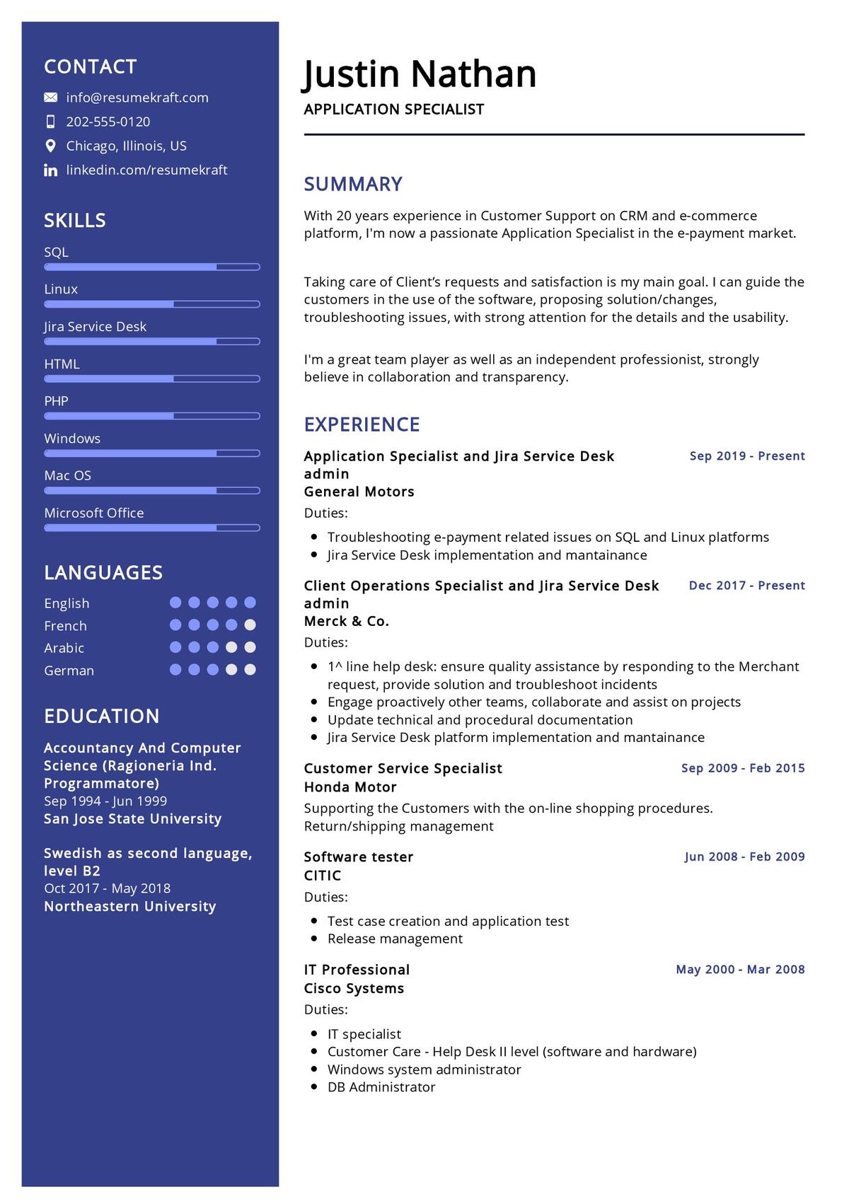 Application Specialist Resume Sample 2021 | Writing Guide - ResumeKraft