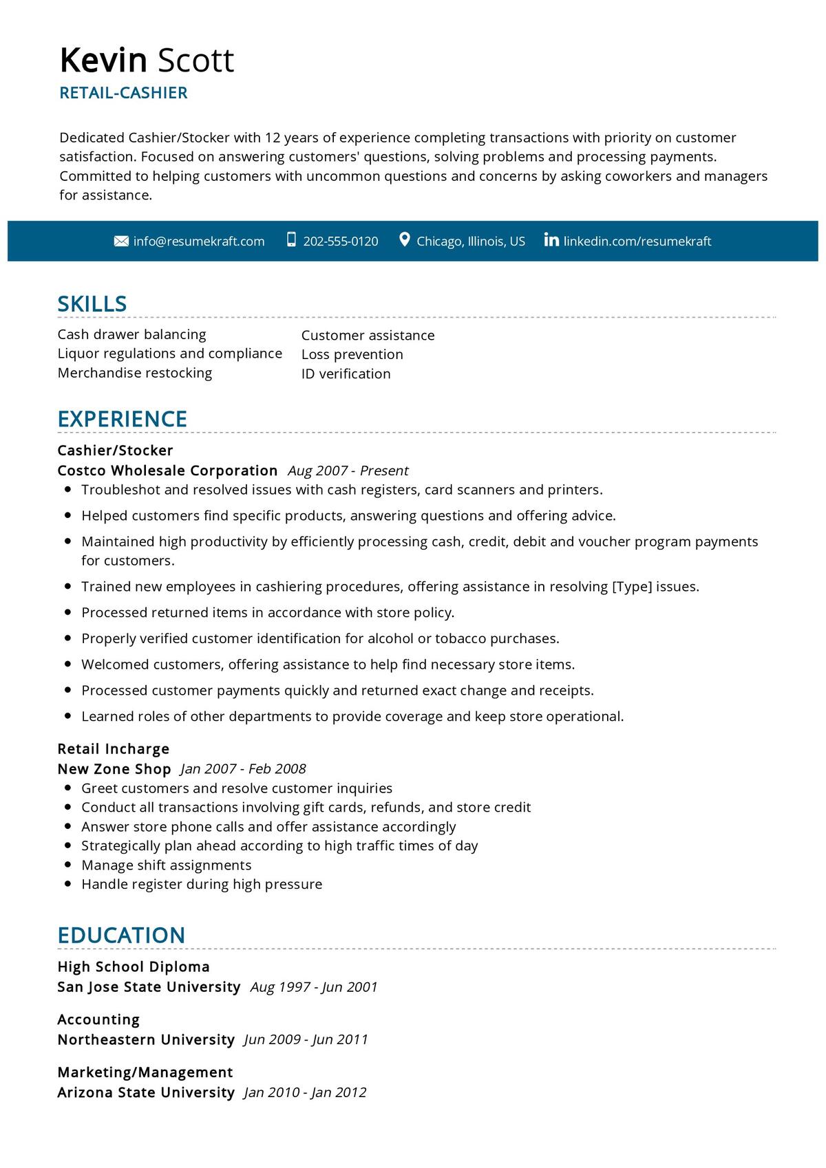 walgreens cashier job description resume