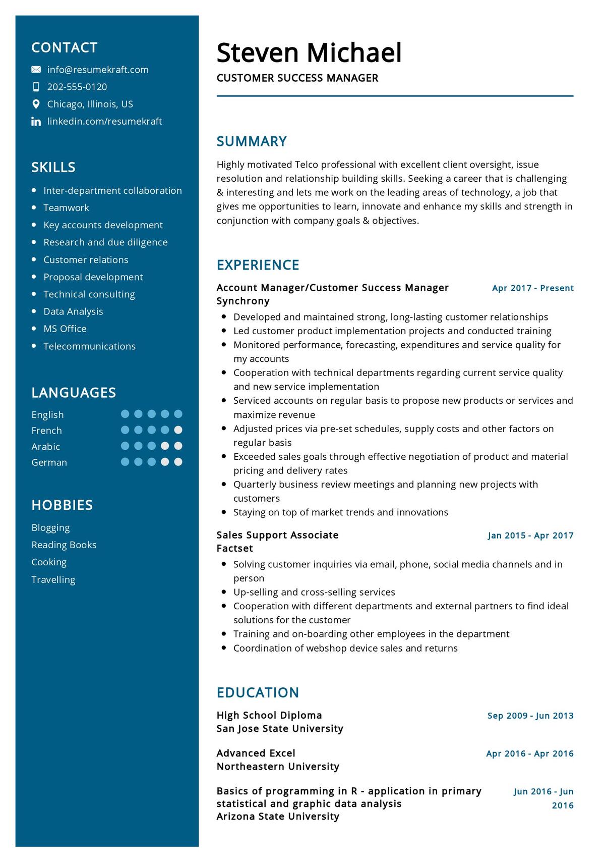 Customer Success Manager Resume Sample for 2024 Writing Tips