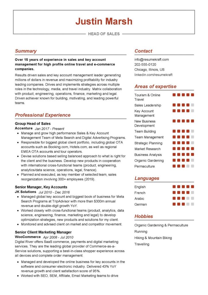 Sales and Marketing Resume Samples 2021 ResumeKraft