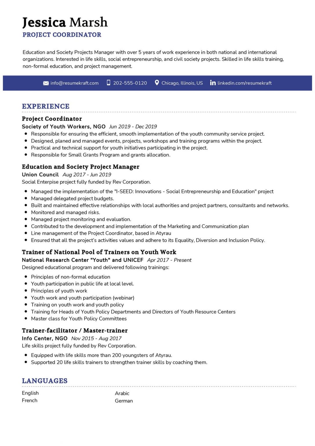 Project Coordinator Job Description Resume