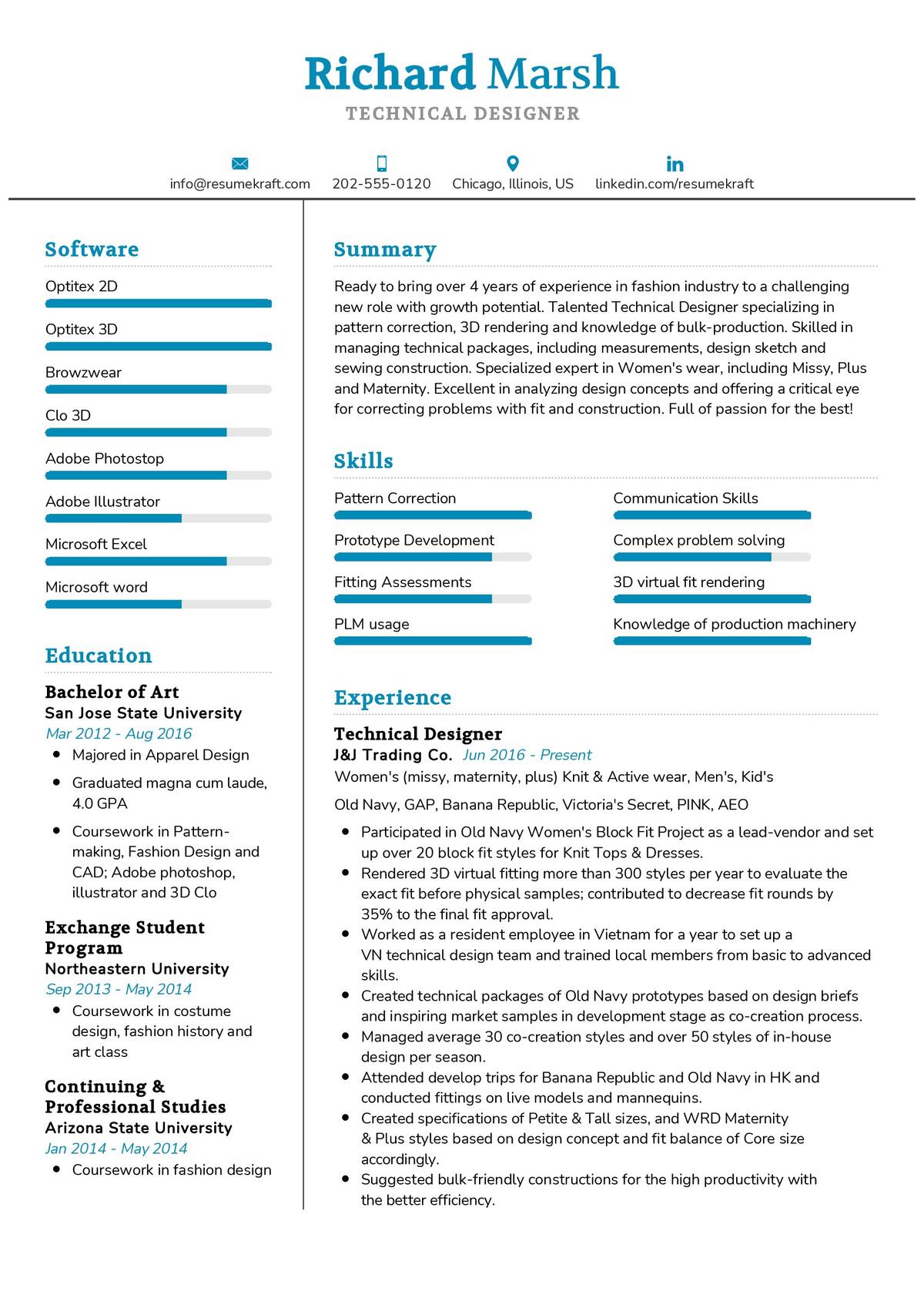 resume examples for technical skills