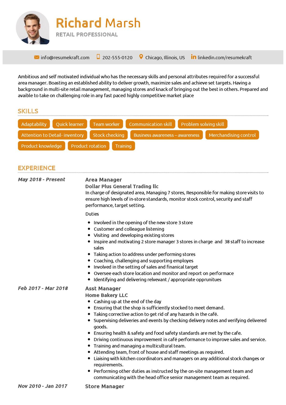 Retail Professional Resume Sample 2023 Writing Tips ResumeKraft