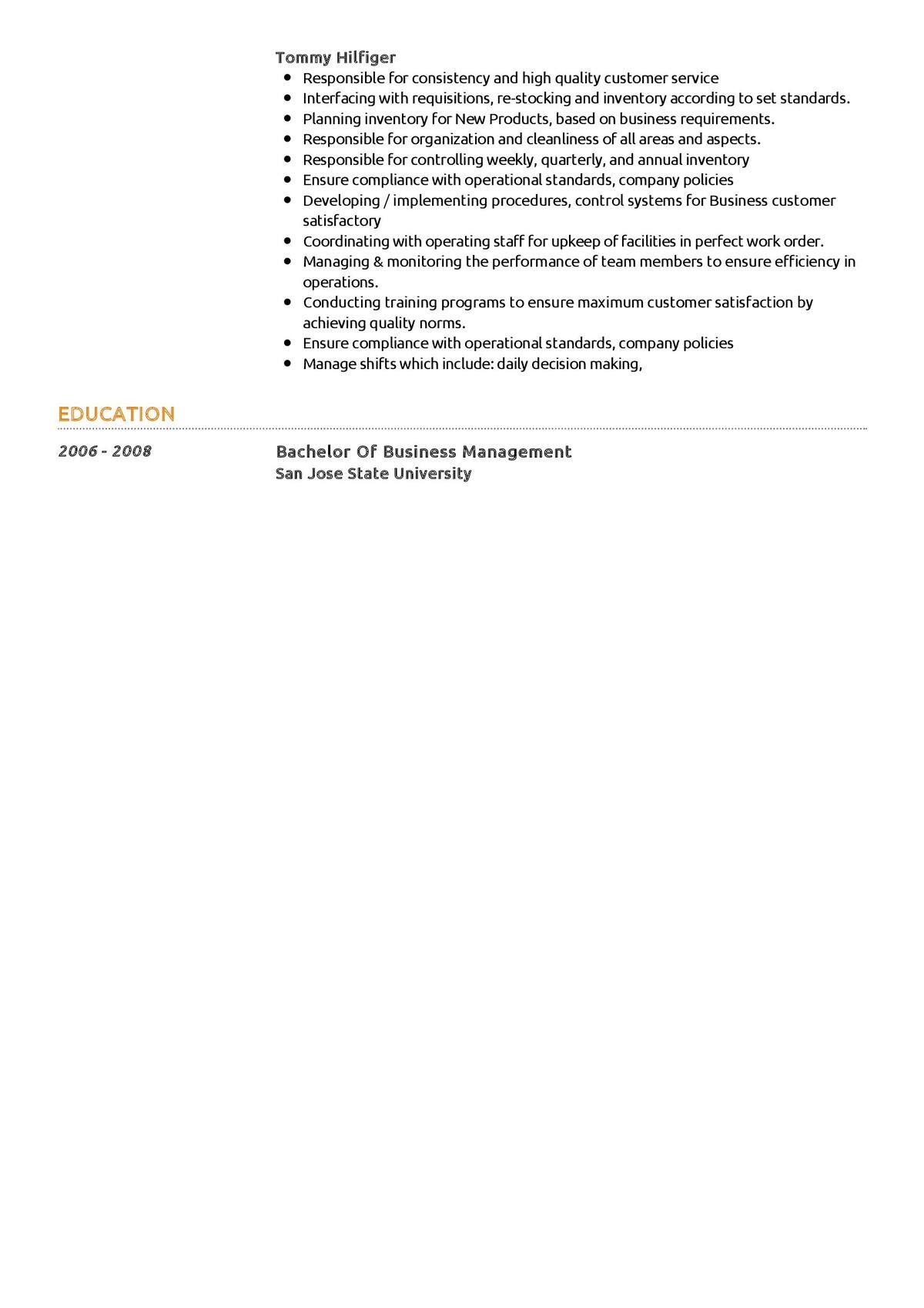 professional resume writer retail