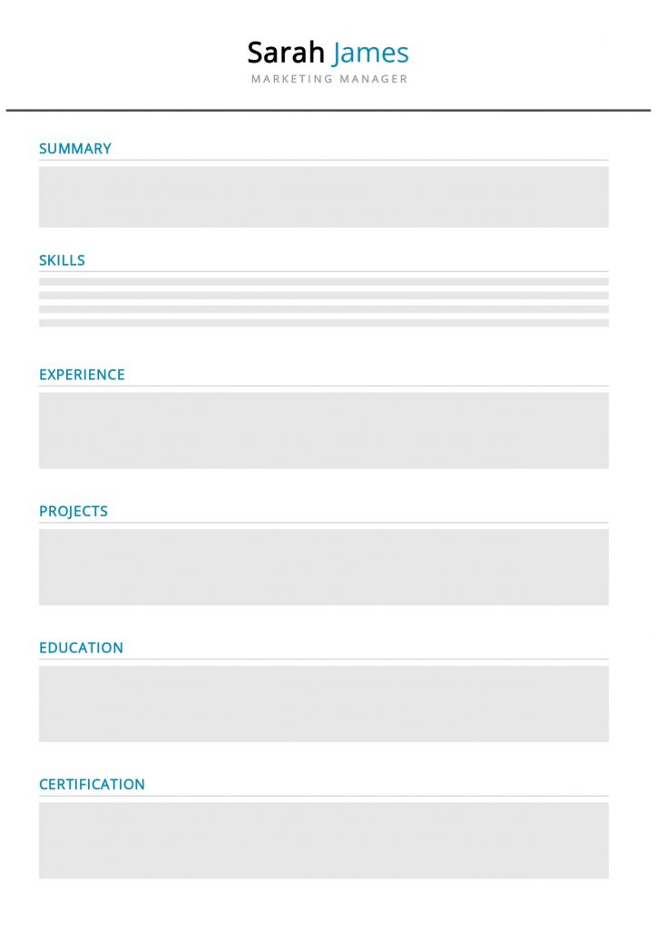 blank CV template