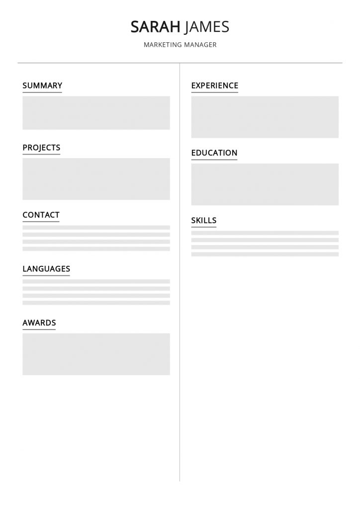 blank CV template