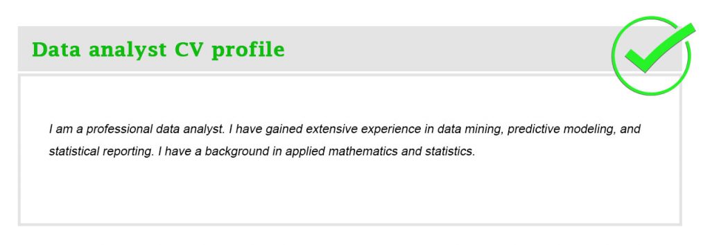 Data analyst CV profile