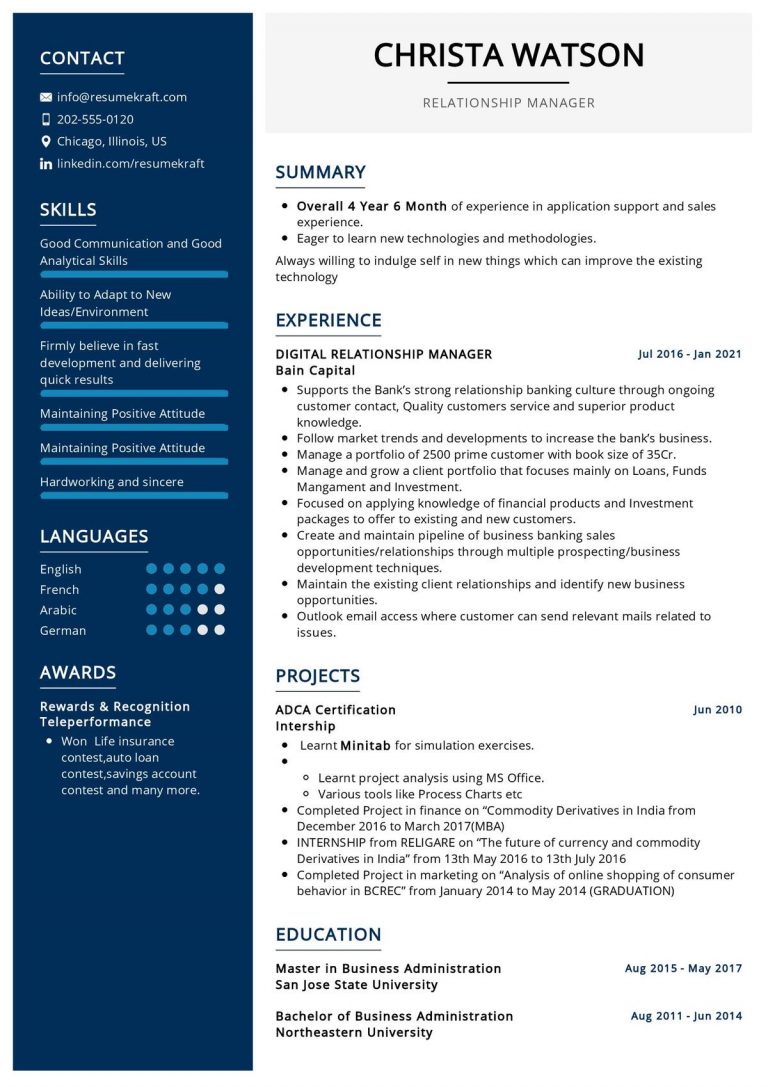 50+ Good CV Examples with Writing Guide 2021 - ResumeKraft