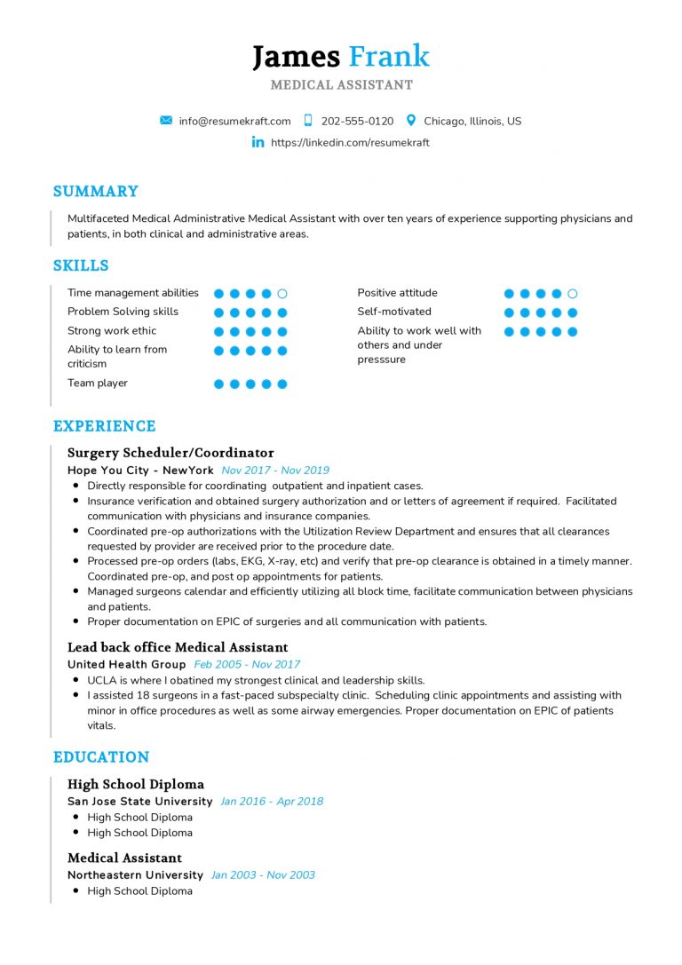 resume sample personal information