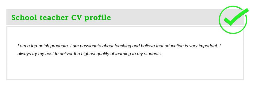 School teacher CV profile