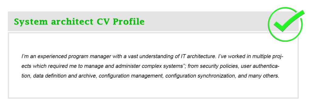 System architect CV Profile