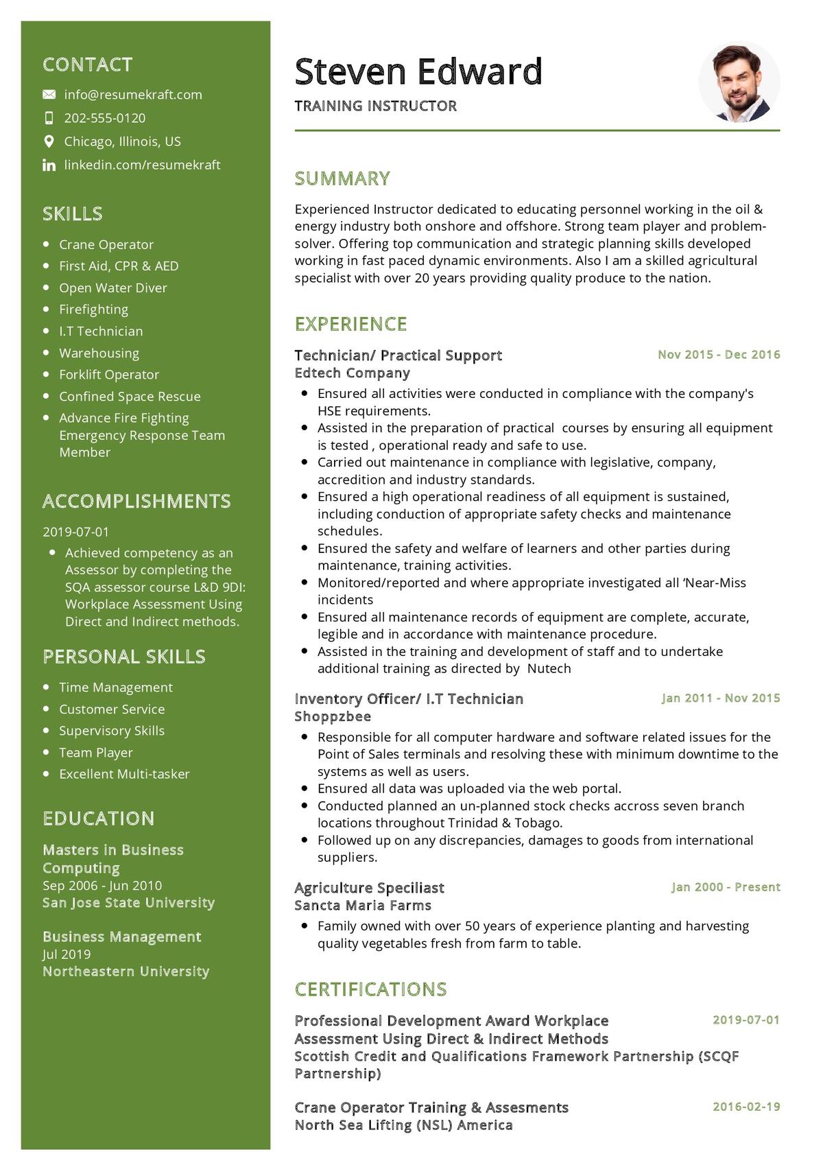 course work on resume