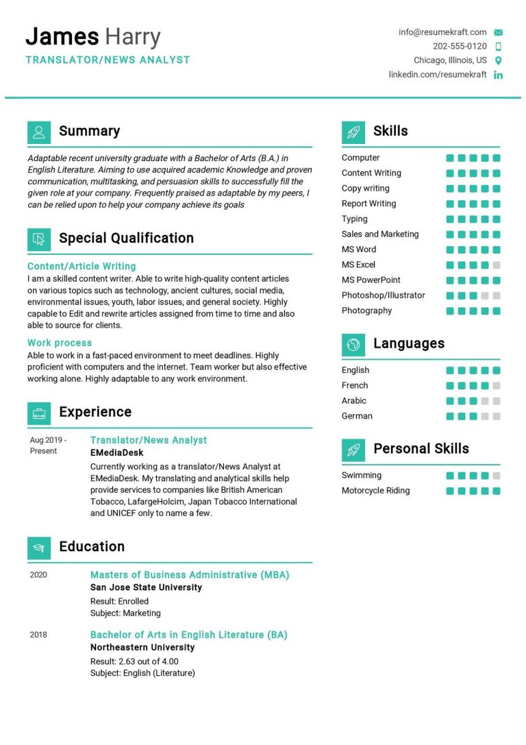 50+ Good CV Examples with Writing Guide for 2024 | Writing Tips ...