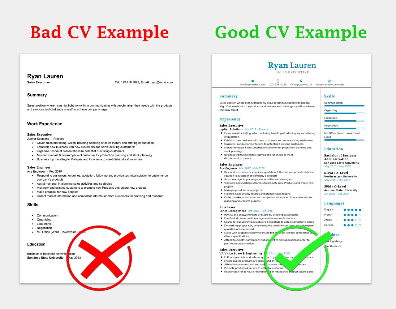 50+ Good CV Examples with Writing Guide for 2024 Writing Tips ResumeKraft