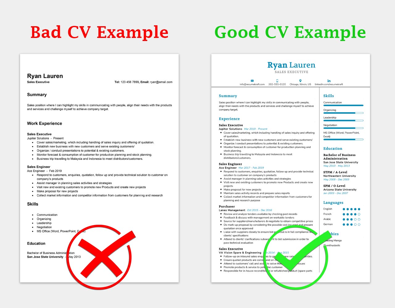 What Does A Good Cv Look Like 2024 Jodie Lynnett   Good Cv Bad Cv 