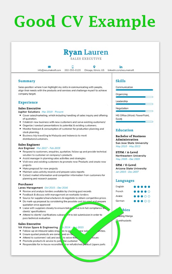 50+ Good CV Examples with Writing Guide 2021 ResumeKraft