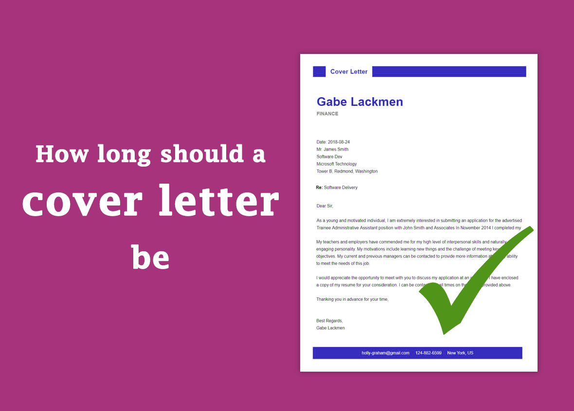 How long should a cover letter be