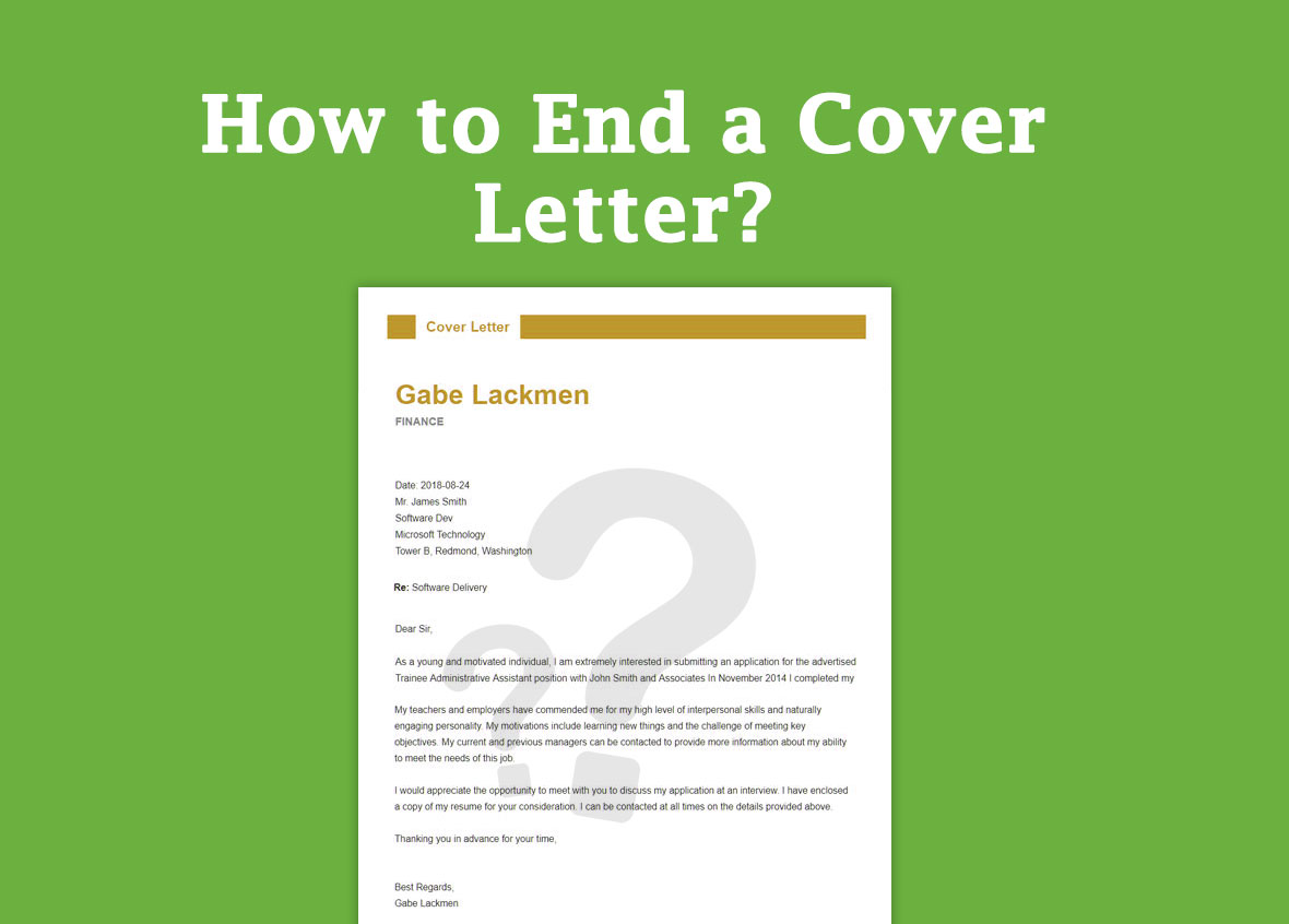 how end a cover letter