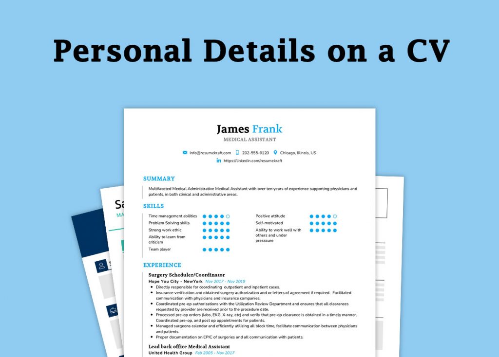 personal information on a cv resume