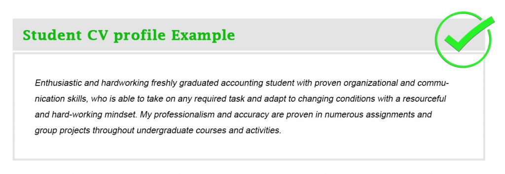 Student CV profile