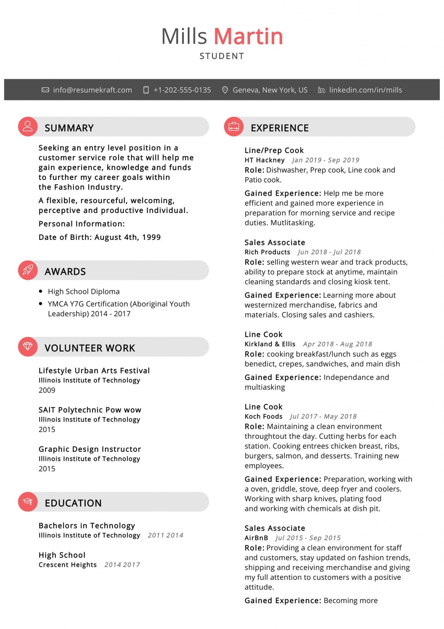 Student CV template + 16 CV examples in 2024 - ResumeKraft