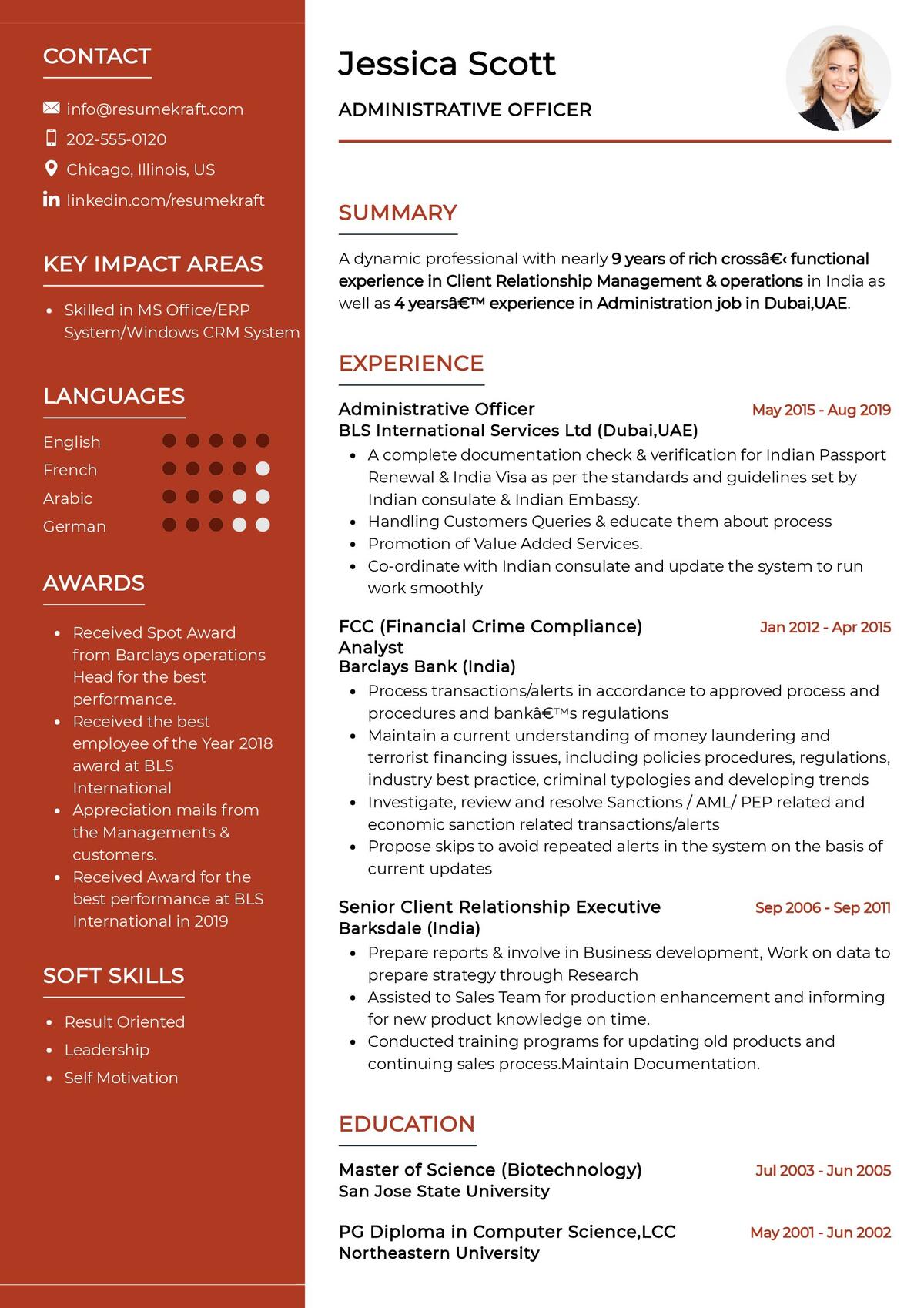 Administrative Officer CV Sample 