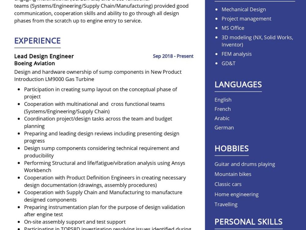 Design Engineer CV Sample in 2025 - ResumeKraft