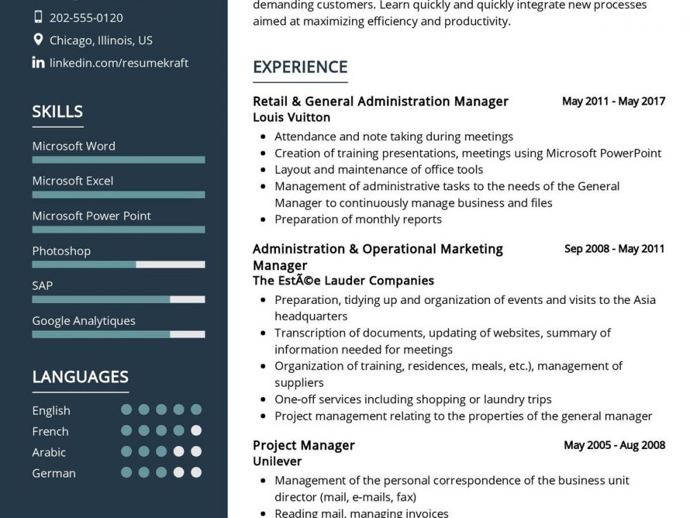 General Administration Manager CV Template