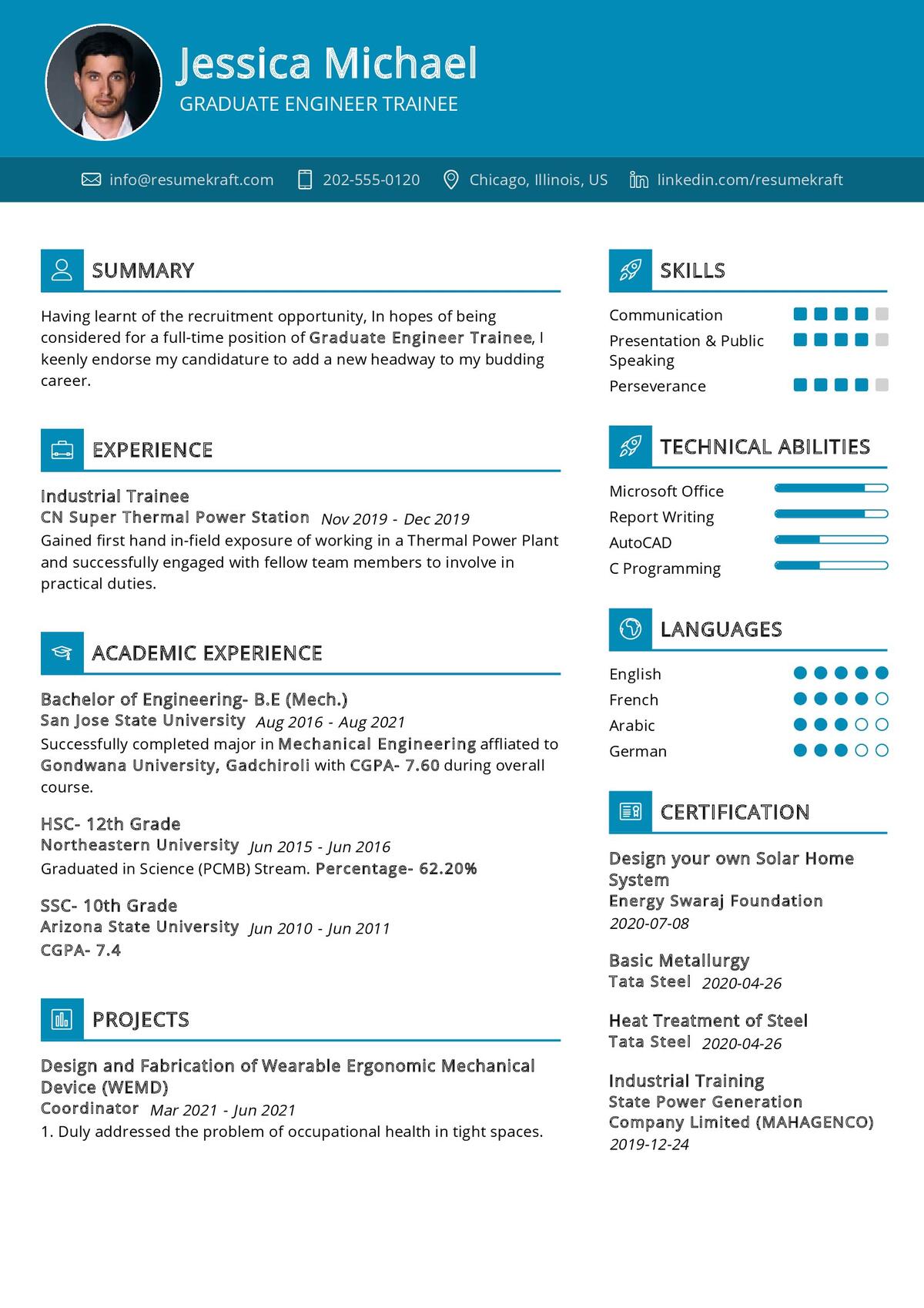 Sample Resume For Graduate Engineer Trainee Susamiakaned