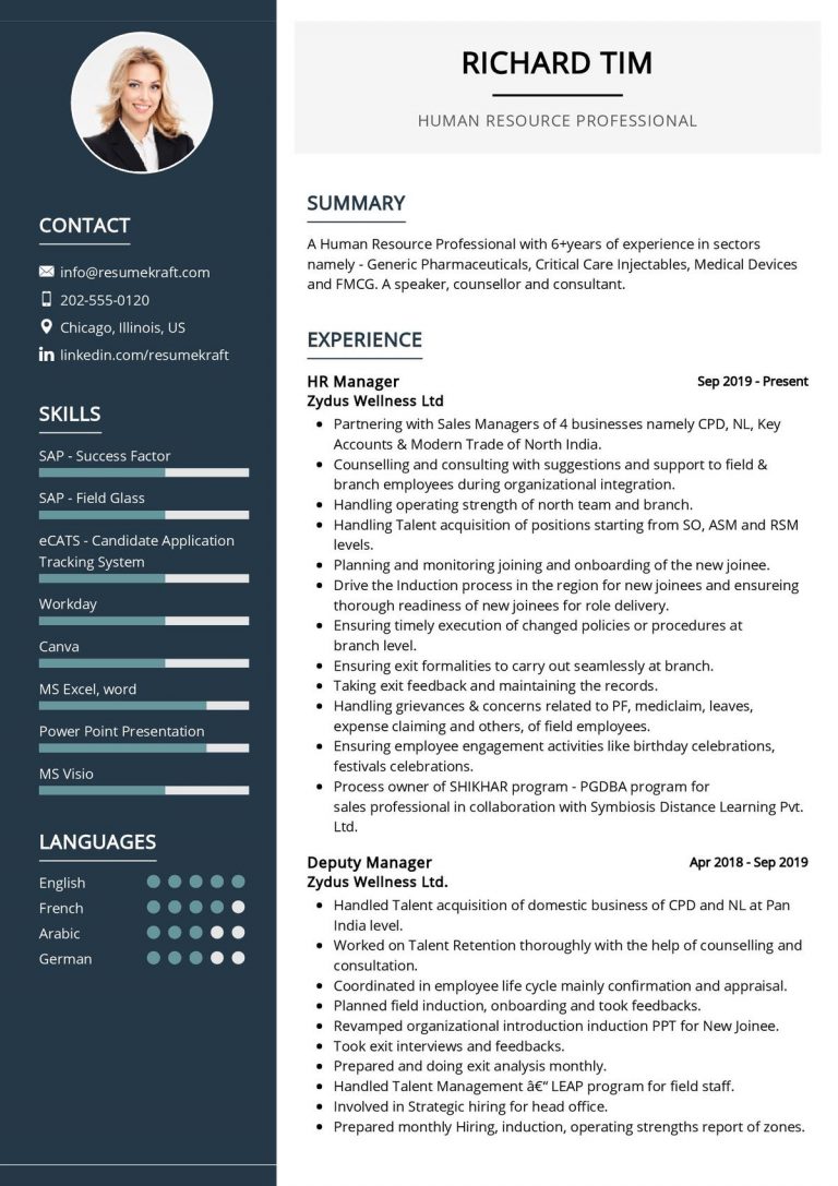 Example Cv Human Resources Officer Resume Examples Li Vrogue Co   Human Resource Manager CV Template 768x1087 