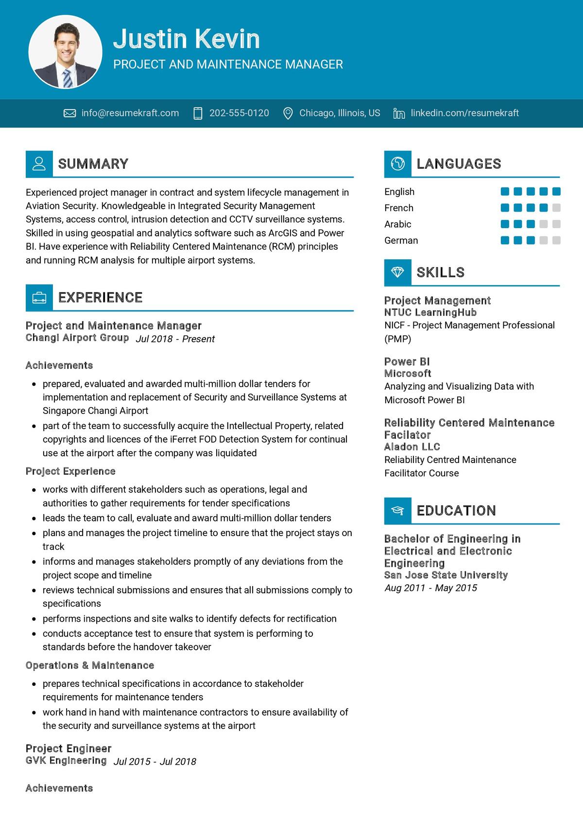 resume examples for maintenance manager
