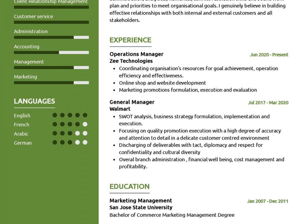 Operations Manager Cv Sample In 2024 - Resumekraft