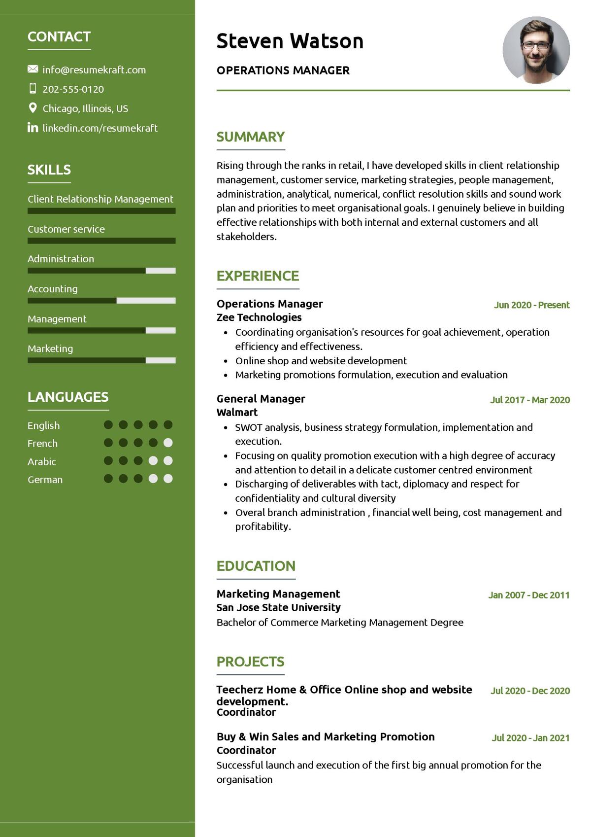 Operations Manager CV Sample in 2024 - ResumeKraft