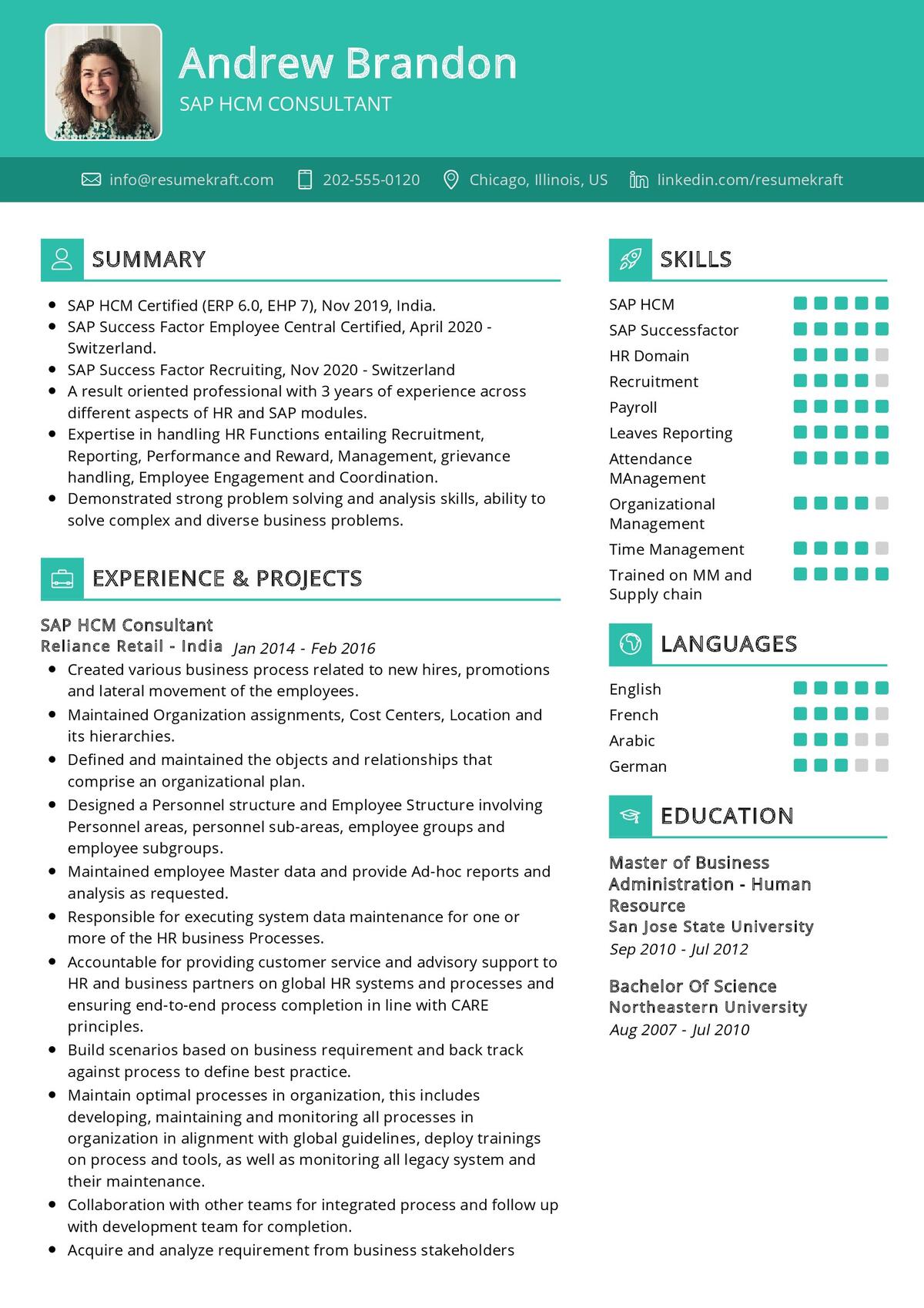 sap-hcm-resume-sample