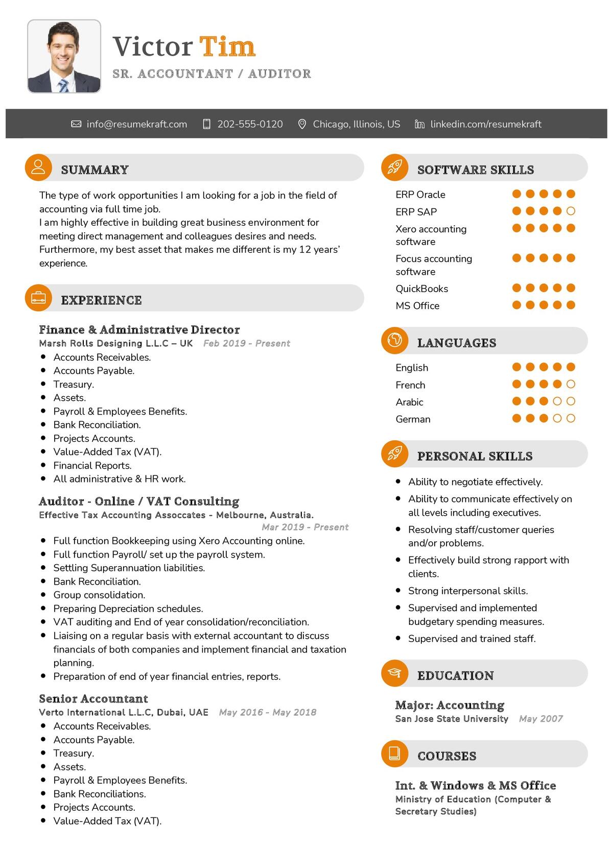 Senior Accountant CV Template in 2024 ResumeKraft