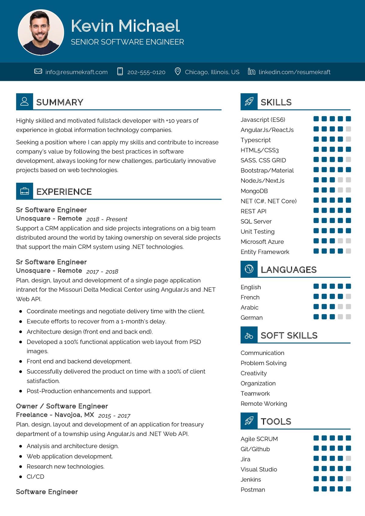 Senior Software Engineer CV Sample in 2024 - ResumeKraft