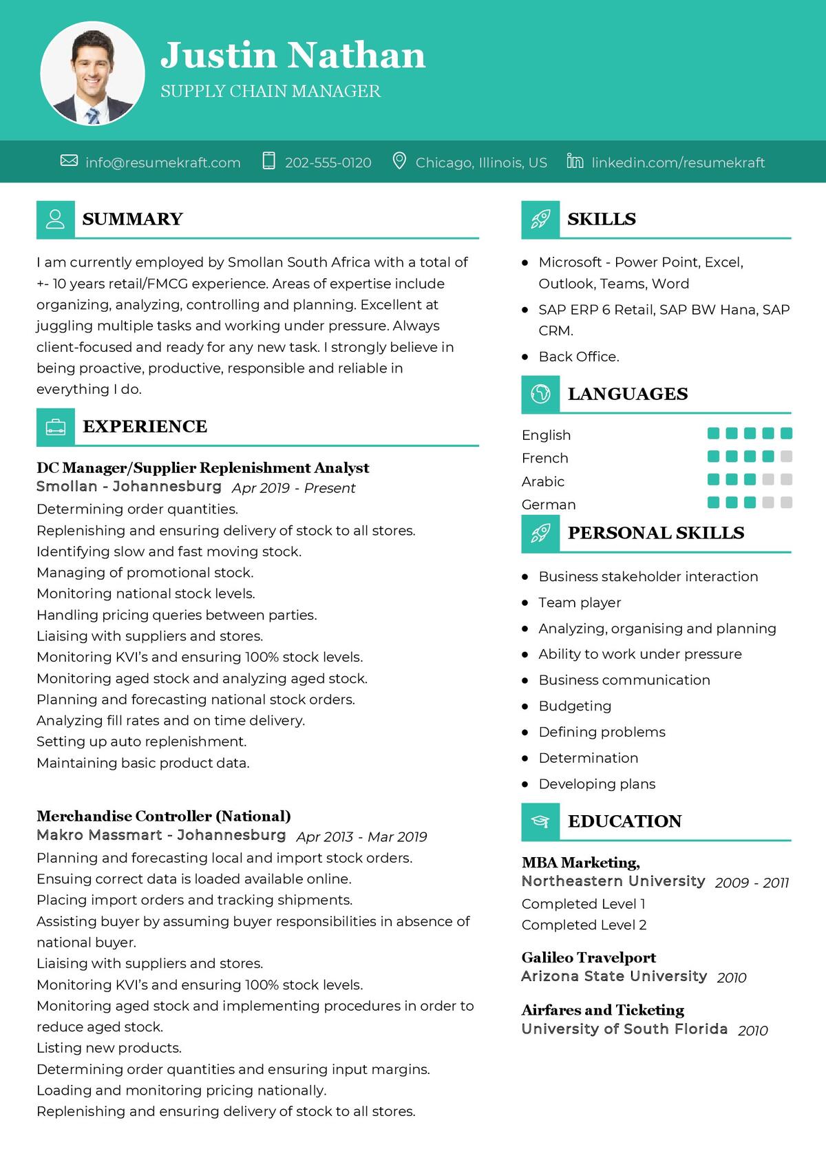 supply chain manager objective in resume