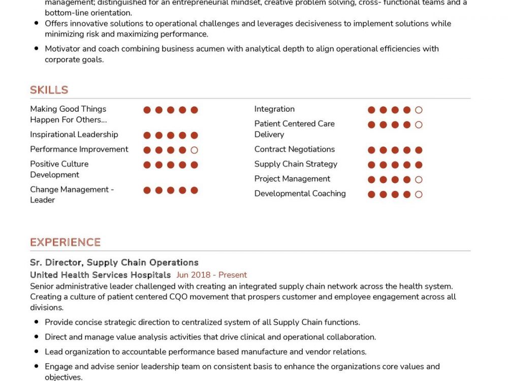 Supply Chain Operations CV Template