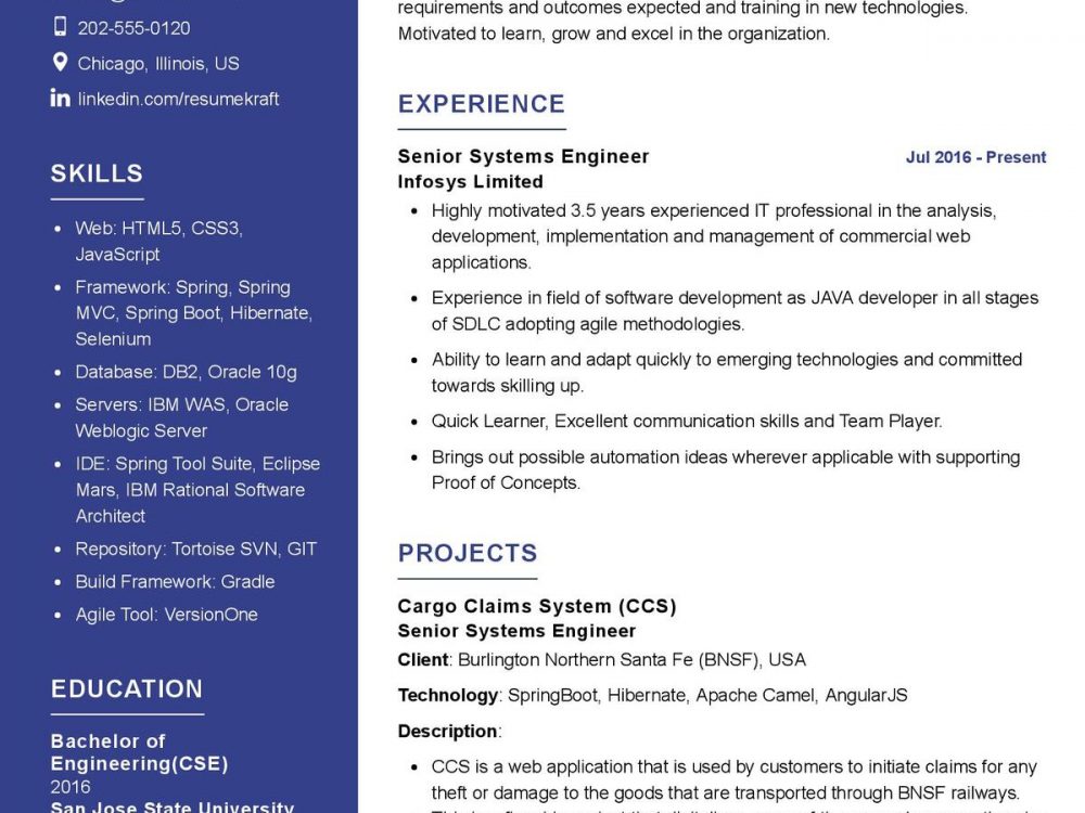 Systems Engineer CV Template