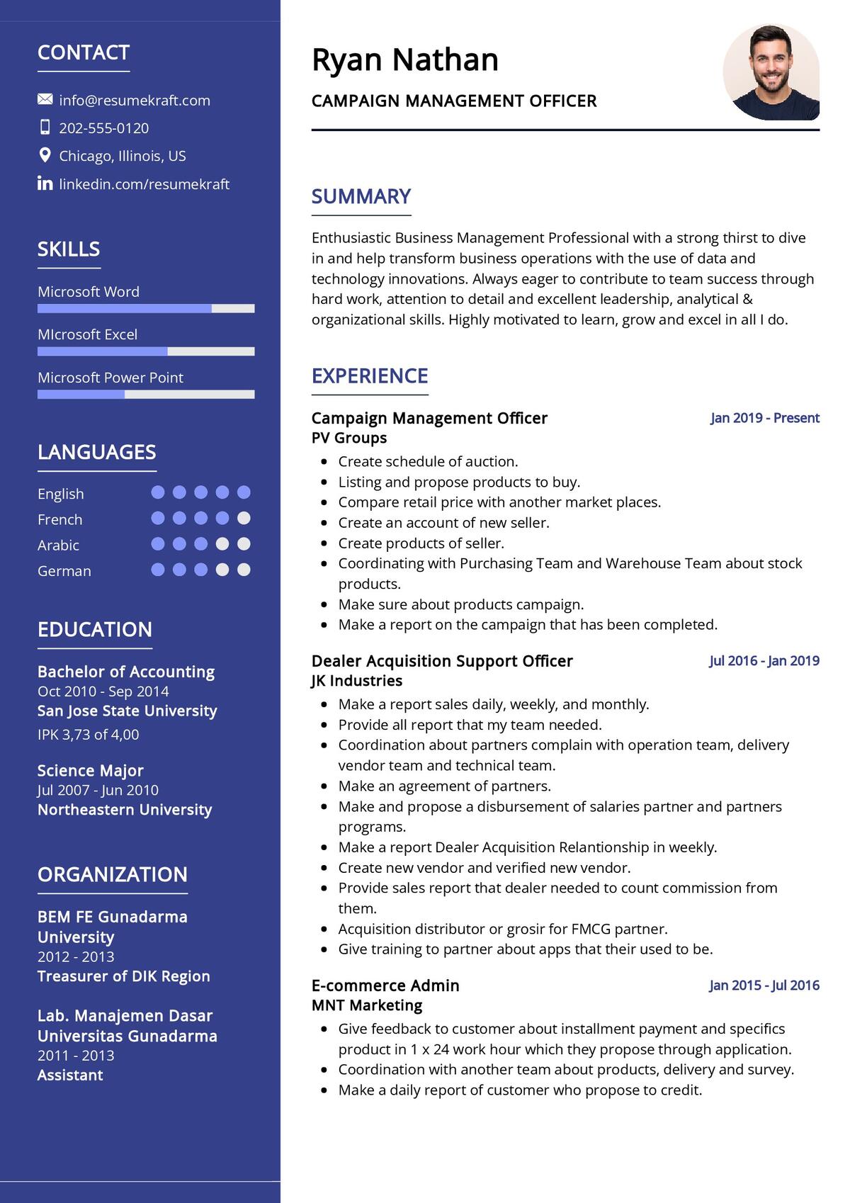 Campaign Management Officer CV Example in 2024 - ResumeKraft