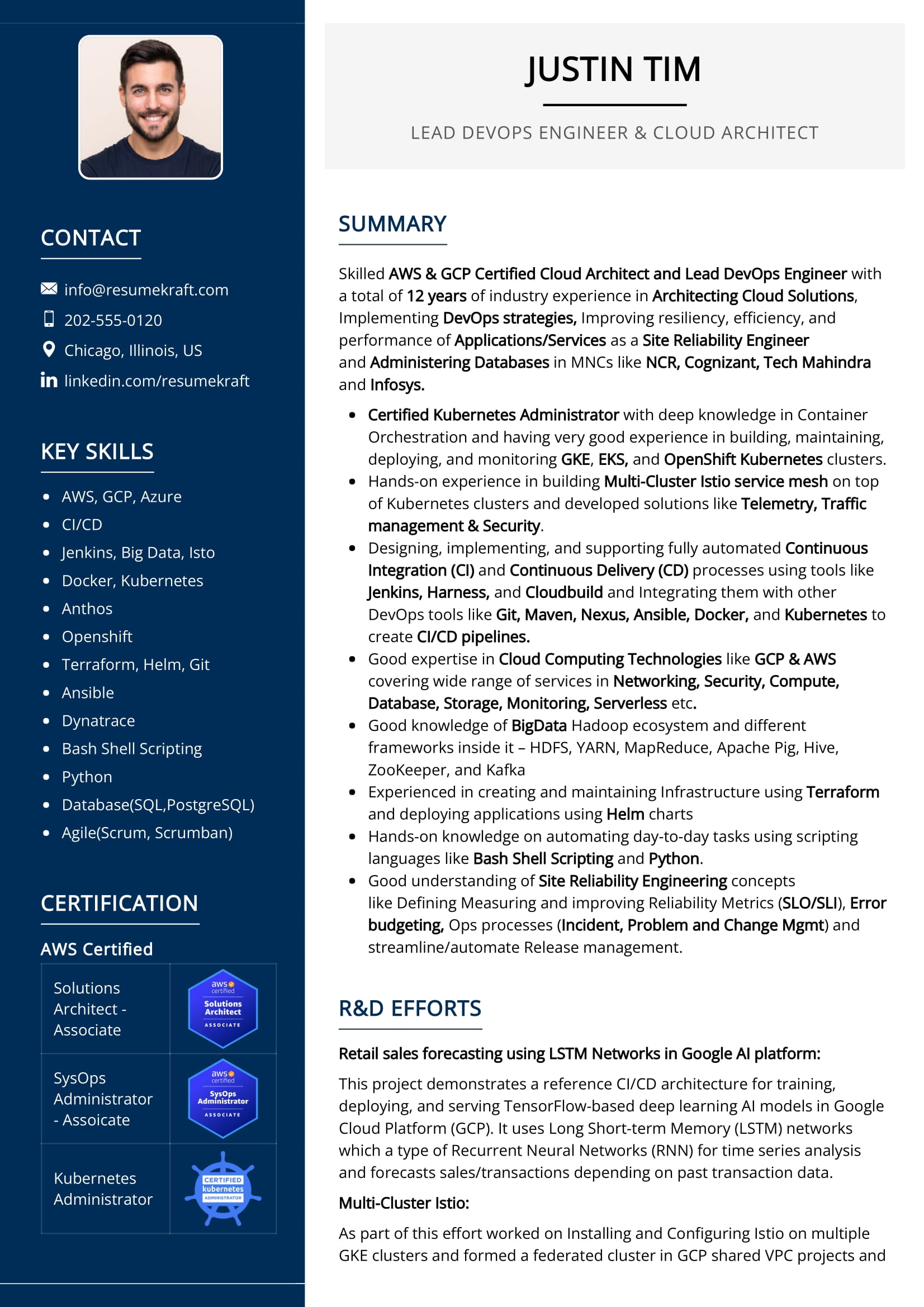 Cloud Architect CV Sample in 2024 ResumeKraft